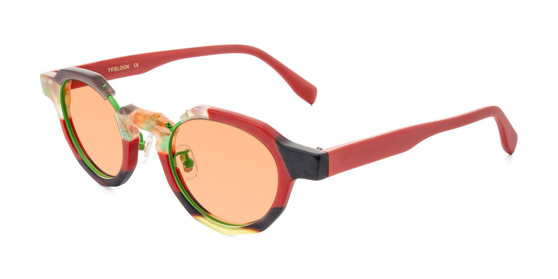 Angle of Gisella in Matte Garden with Light Orange Tinted Lenses