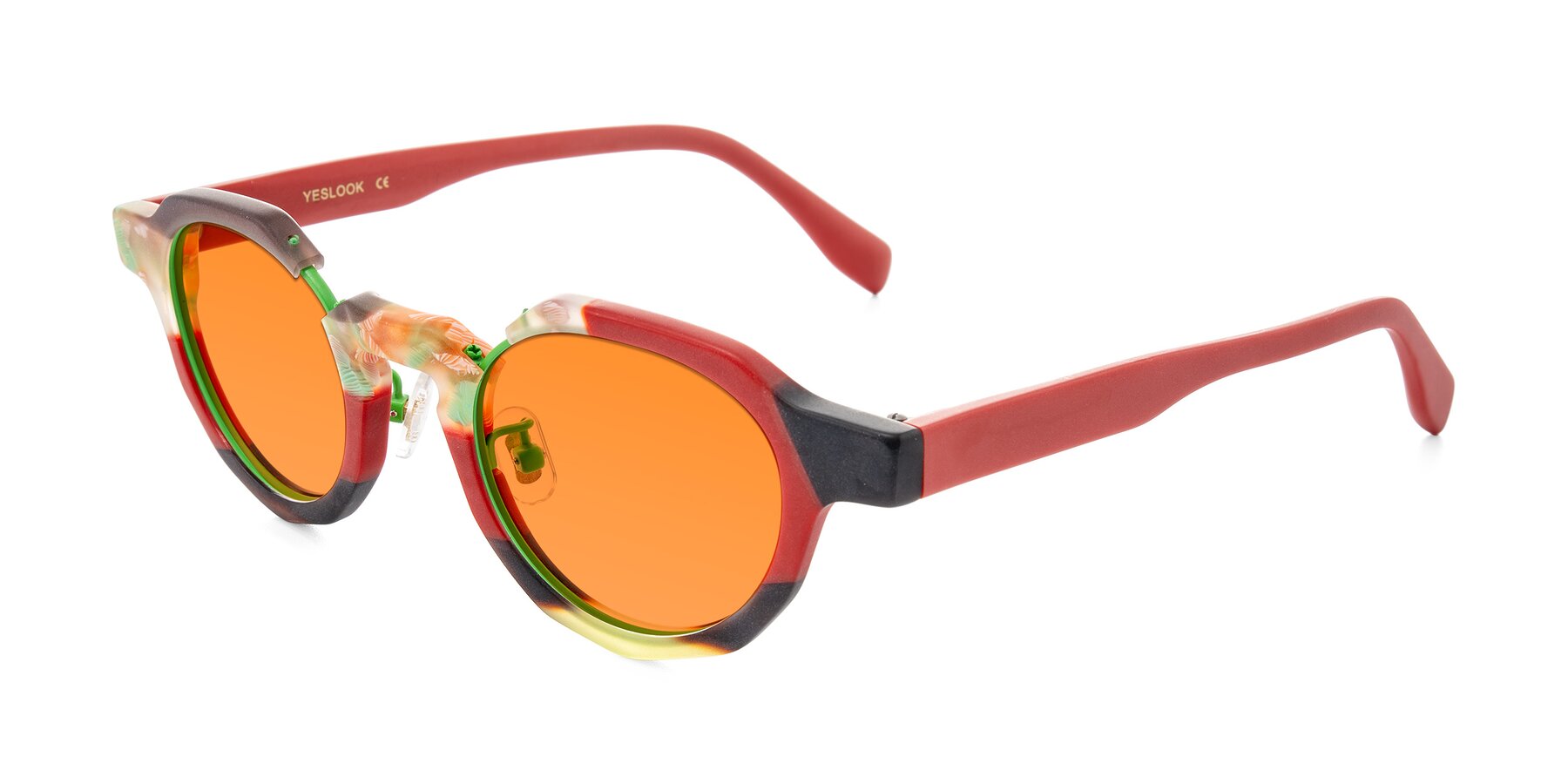 Angle of Gisella in Matte Garden with Orange Tinted Lenses