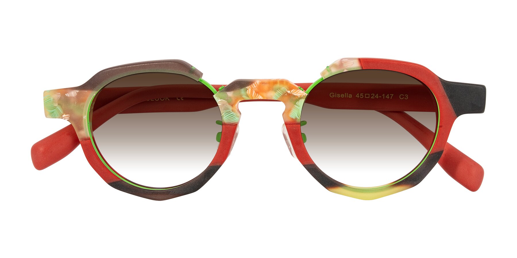 Folded Front of Gisella in Matte Garden with Brown Gradient Lenses