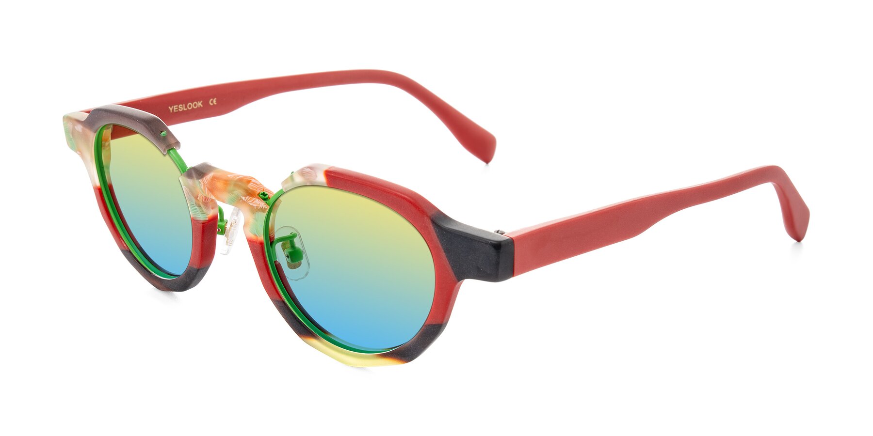 Angle of Gisella in Matte Garden with Yellow / Blue Gradient Lenses