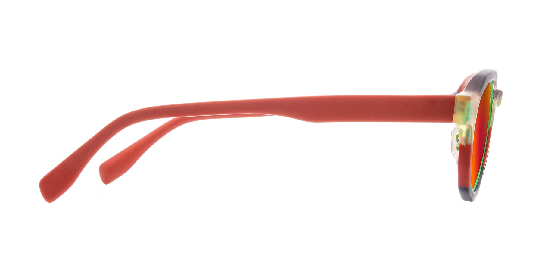 Side of Gisella in Matte Garden with Red Gold Mirrored Lenses
