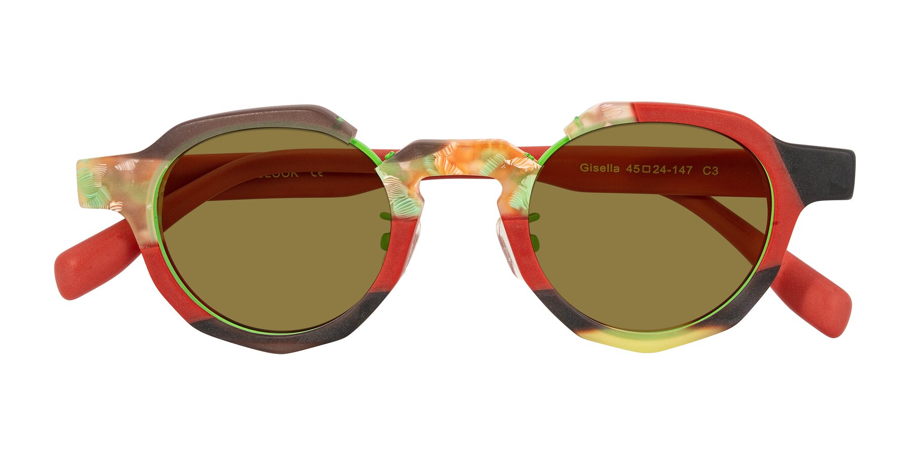 Folded Front of Gisella in Matte Garden with Brown Polarized Lenses