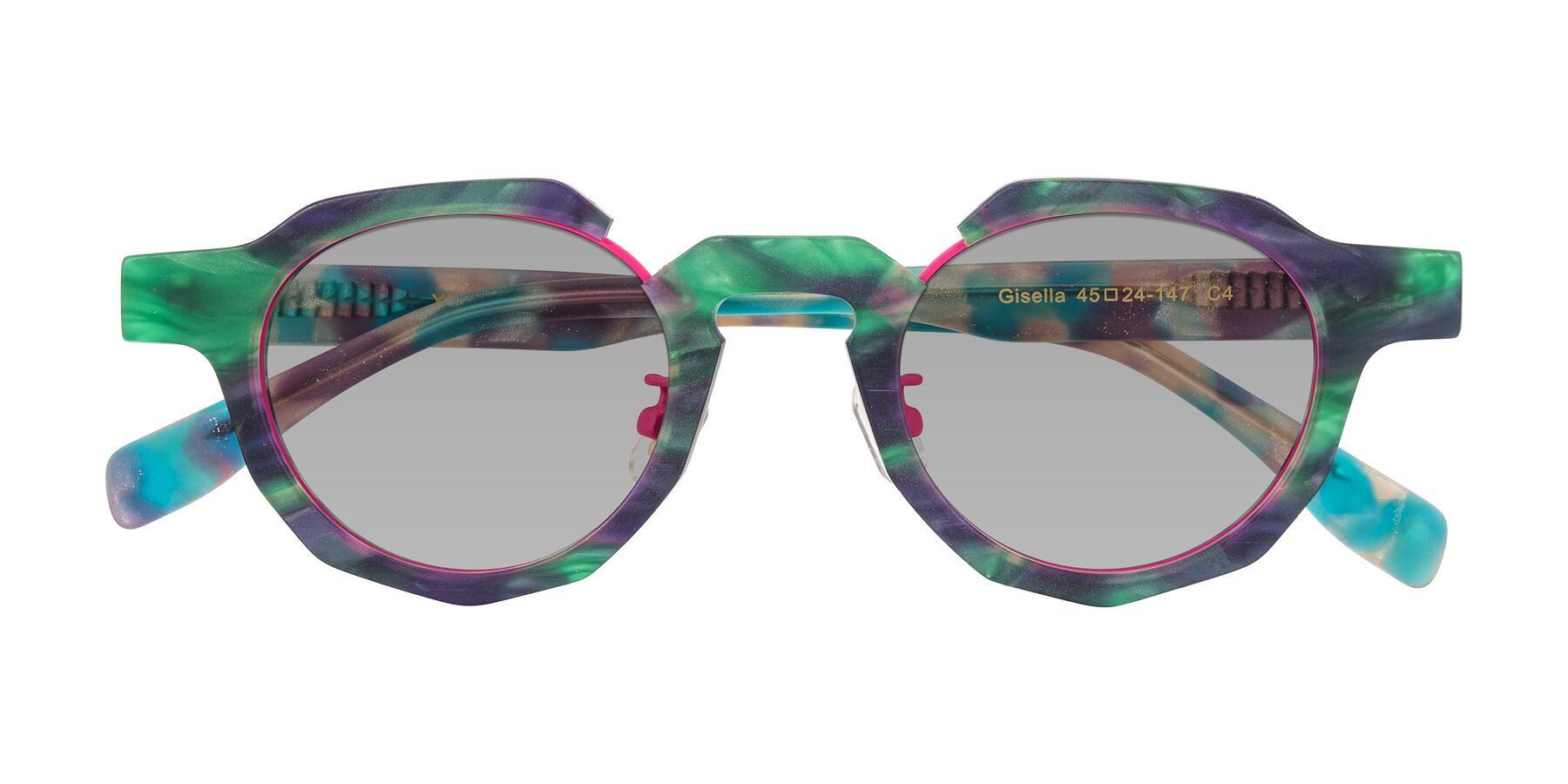 Folded Front of Gisella in Matte Aurora with Light Gray Tinted Lenses
