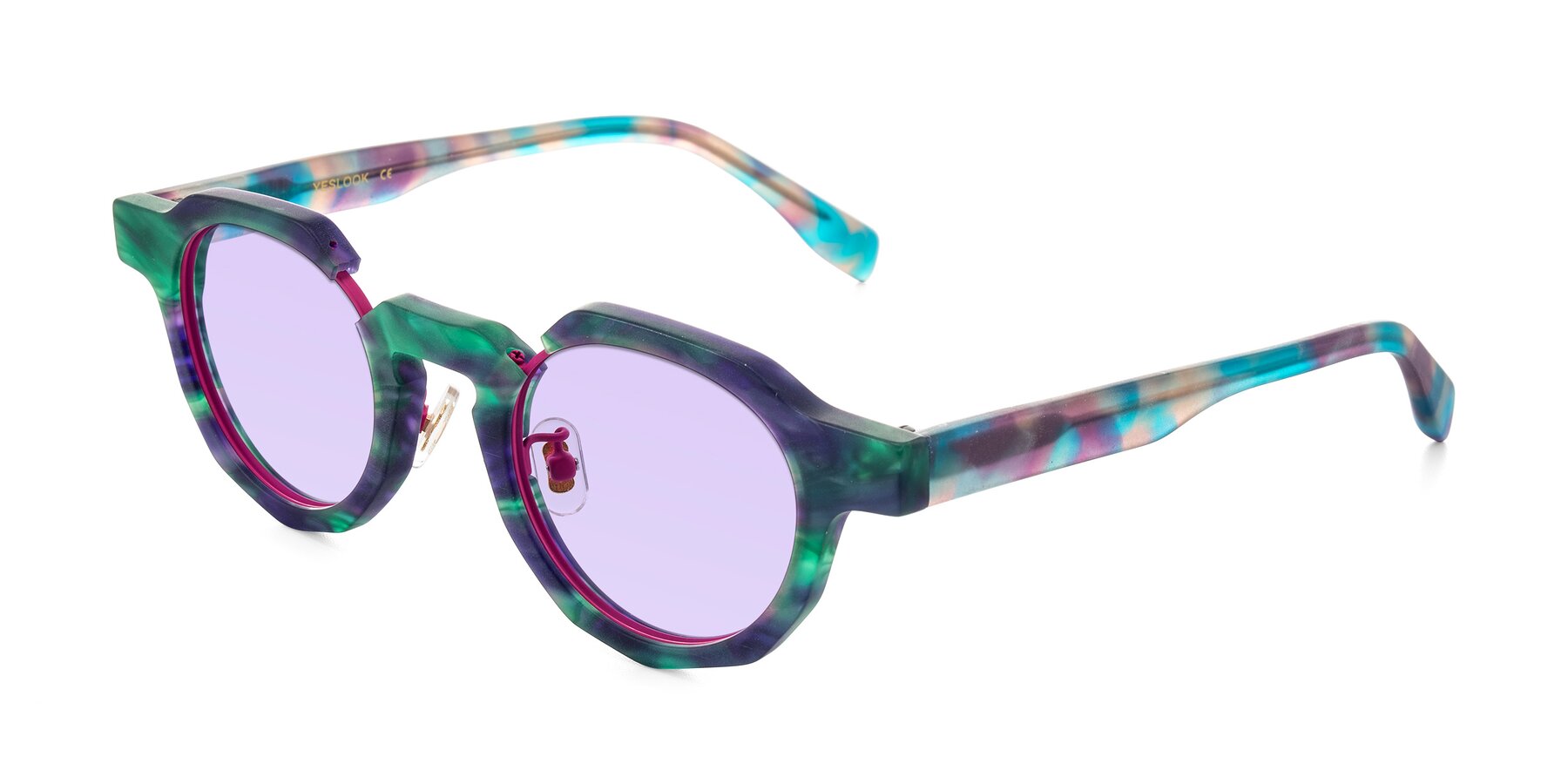 Angle of Gisella in Matte Aurora with Light Purple Tinted Lenses