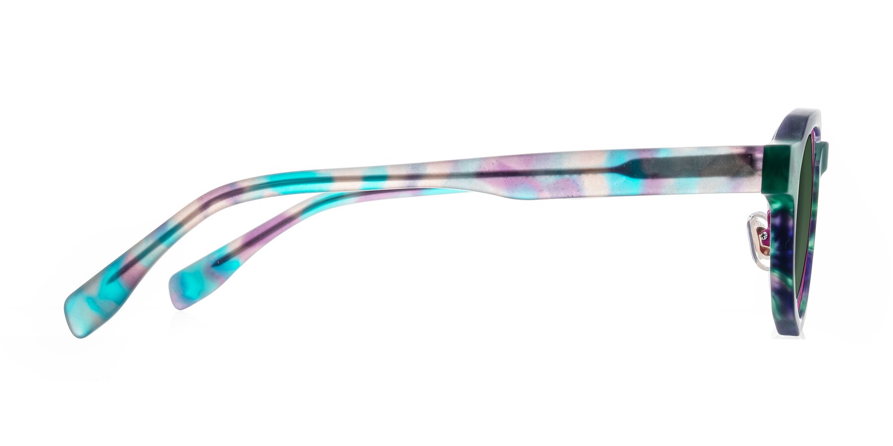 Side of Gisella in Matte Aurora with Green Tinted Lenses