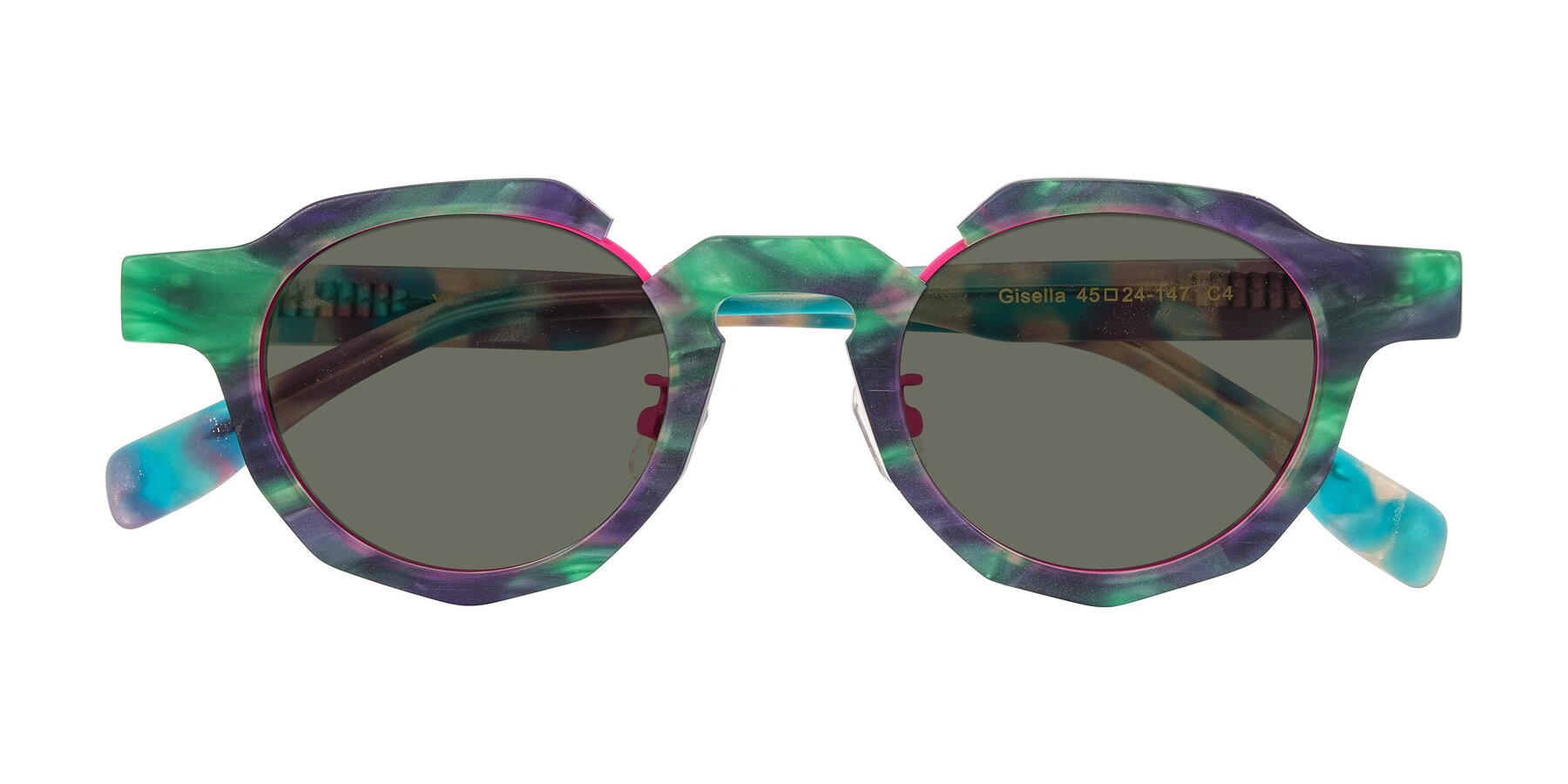 Folded Front of Gisella in Matte Aurora with Gray Polarized Lenses