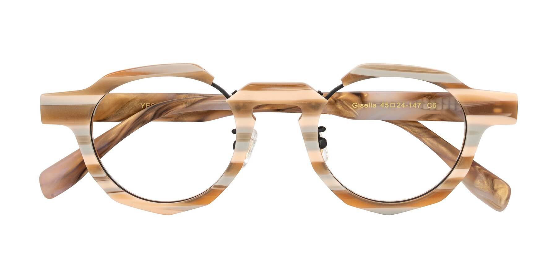 Folded Front of Gisella in Matte Canyon with Clear Eyeglass Lenses
