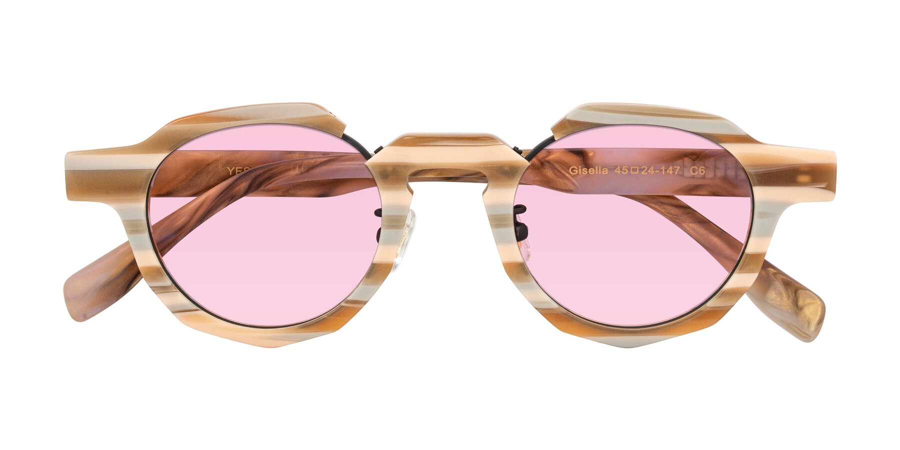 Folded Front of Gisella in Matte Canyon with Light Pink Tinted Lenses