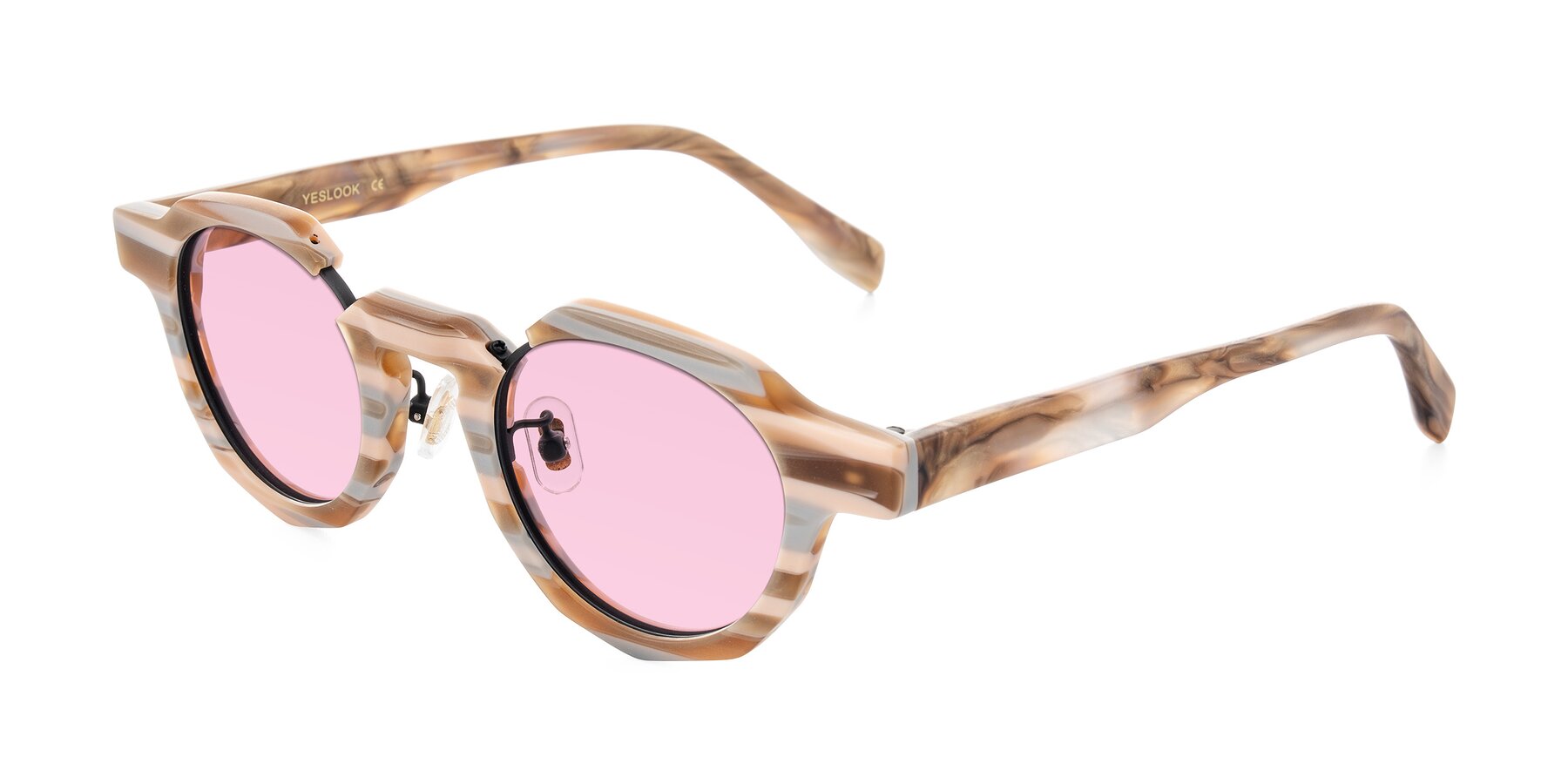 Angle of Gisella in Matte Canyon with Light Pink Tinted Lenses
