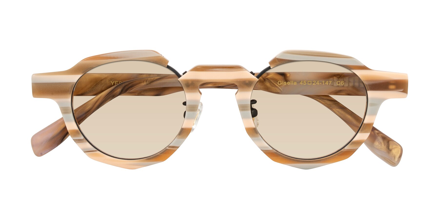 Folded Front of Gisella in Matte Canyon with Light Brown Tinted Lenses