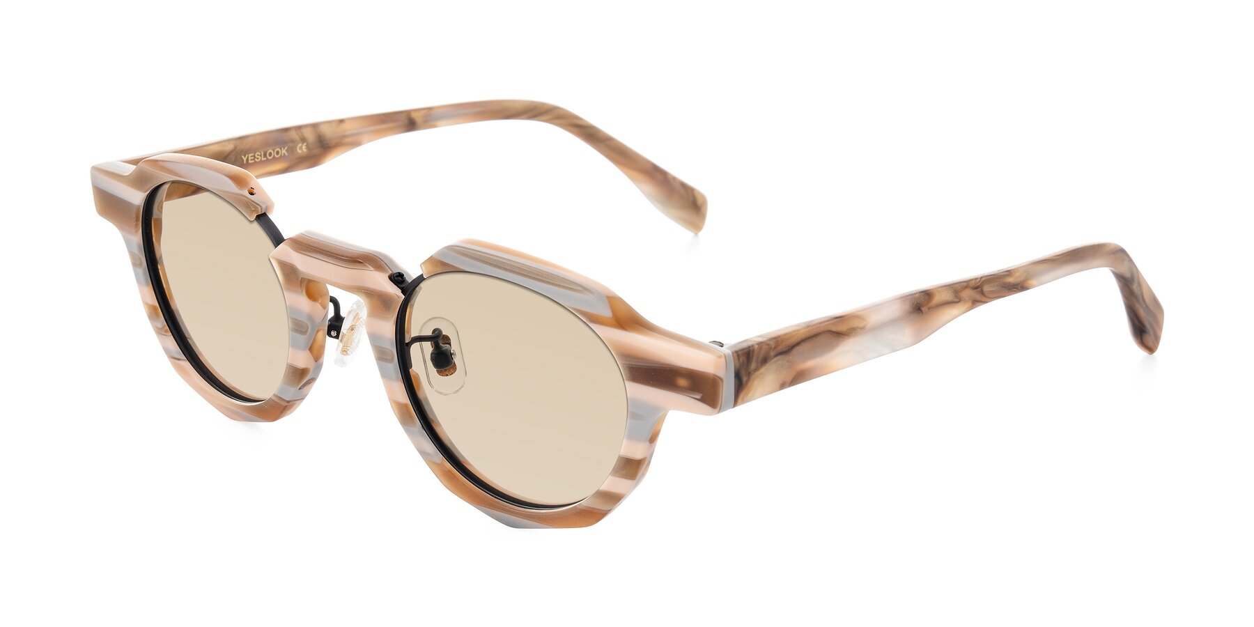 Angle of Gisella in Matte Canyon with Light Brown Tinted Lenses