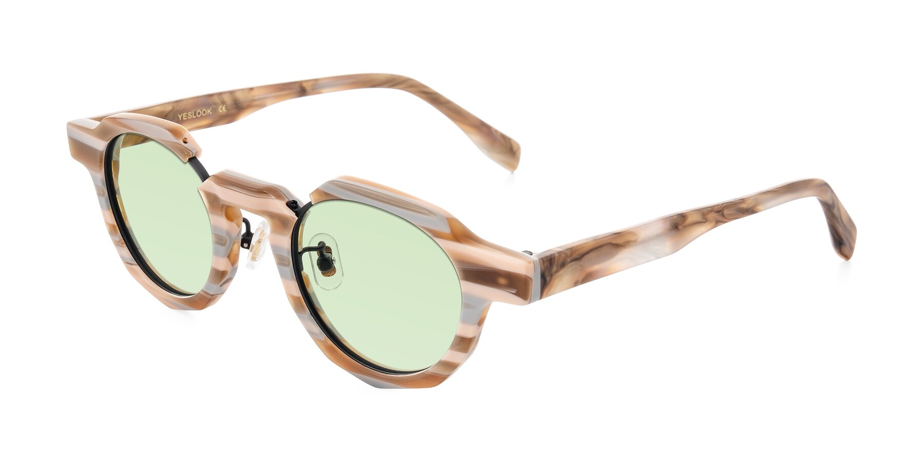 Angle of Gisella in Matte Canyon with Light Green Tinted Lenses