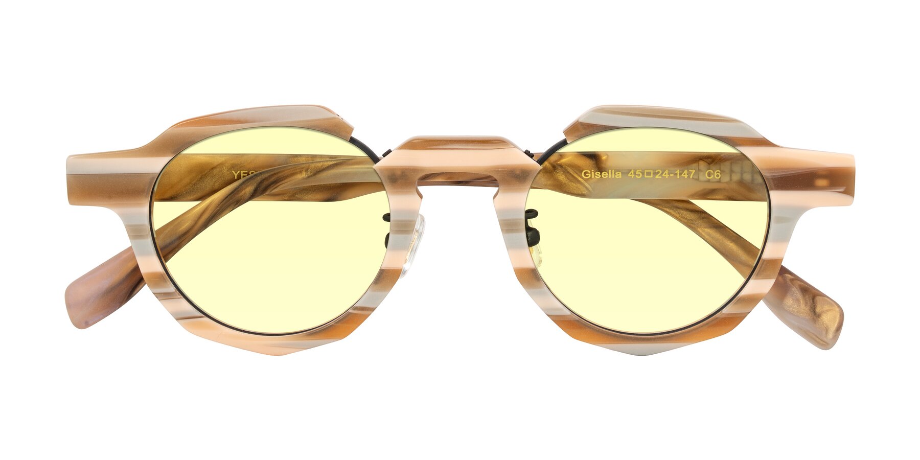 Folded Front of Gisella in Matte Canyon with Light Yellow Tinted Lenses