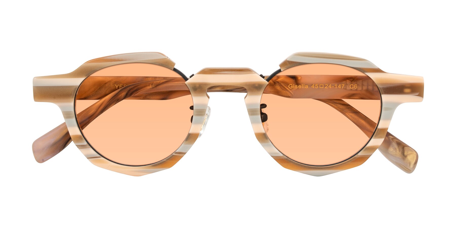 Folded Front of Gisella in Matte Canyon with Light Orange Tinted Lenses