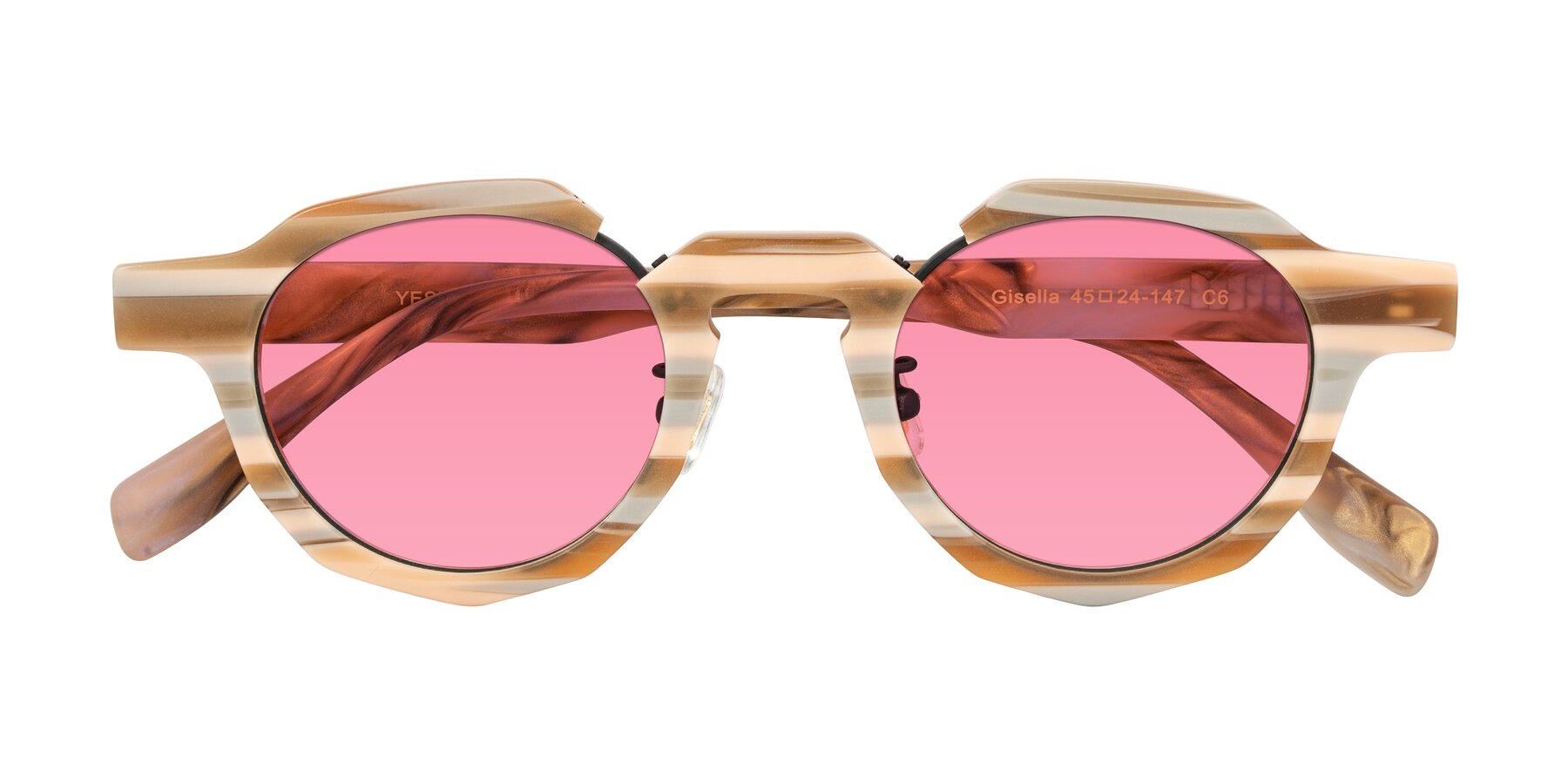 Folded Front of Gisella in Matte Canyon with Pink Tinted Lenses