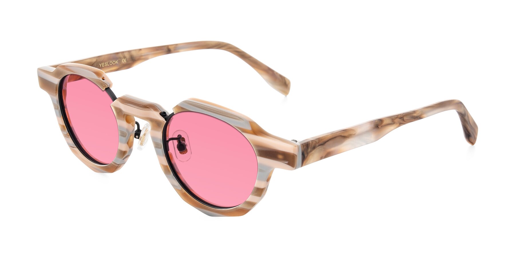 Angle of Gisella in Matte Canyon with Pink Tinted Lenses