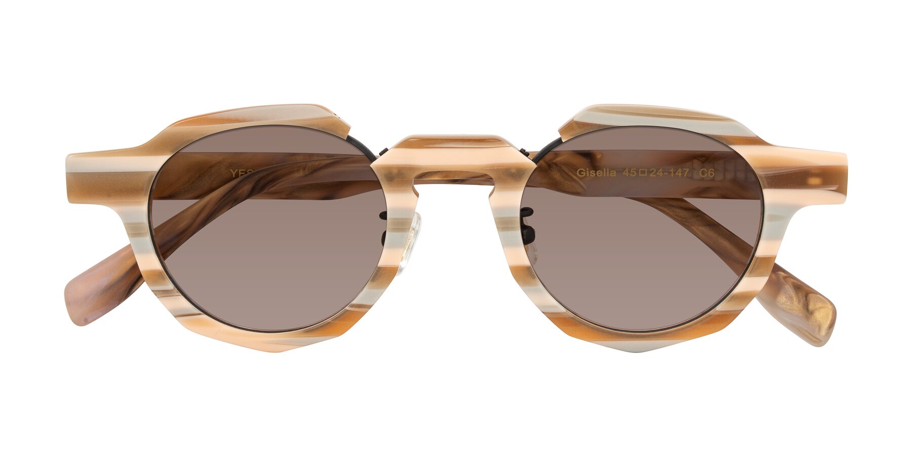 Folded Front of Gisella in Matte Canyon with Medium Brown Tinted Lenses