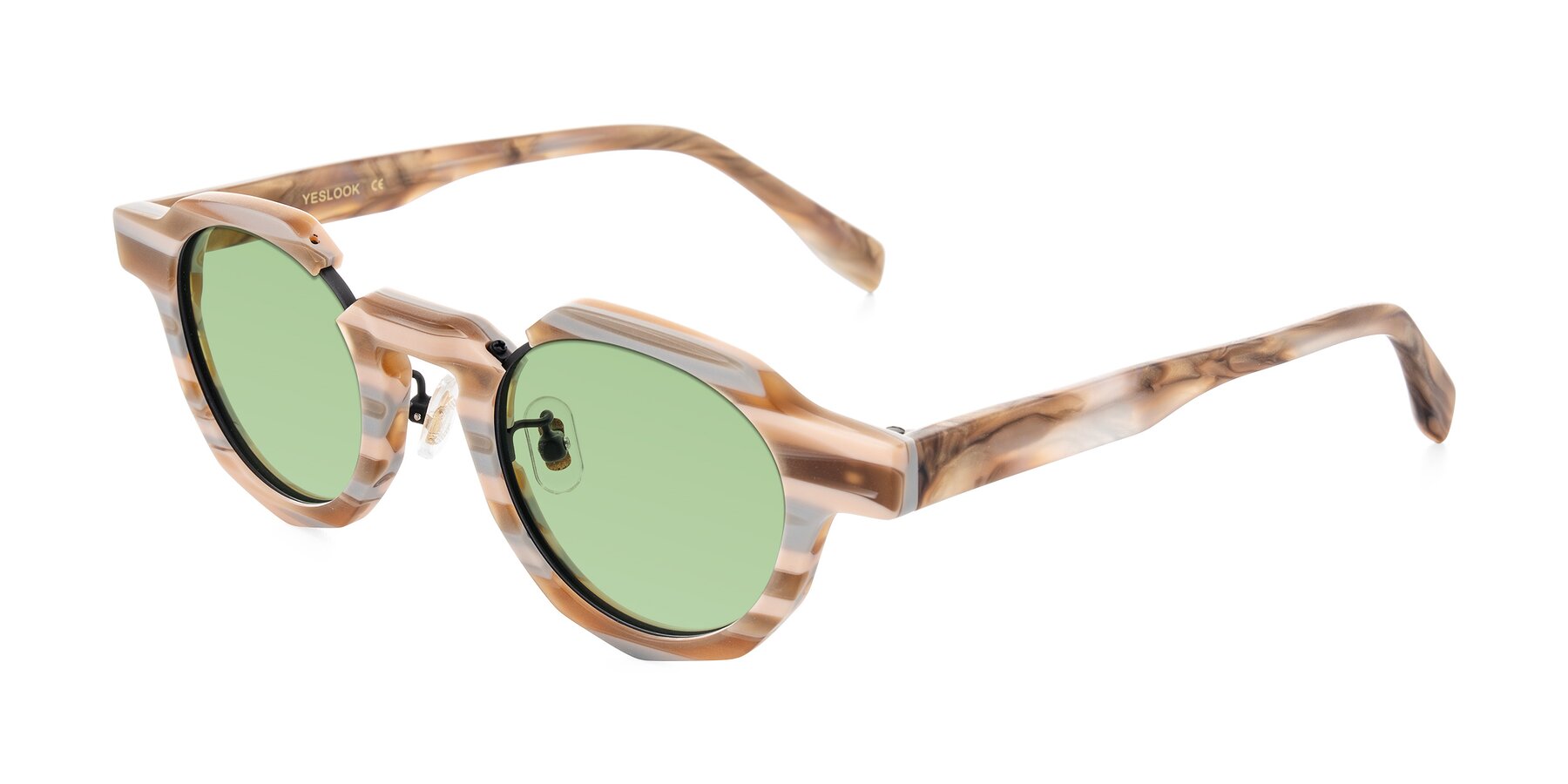Angle of Gisella in Matte Canyon with Medium Green Tinted Lenses