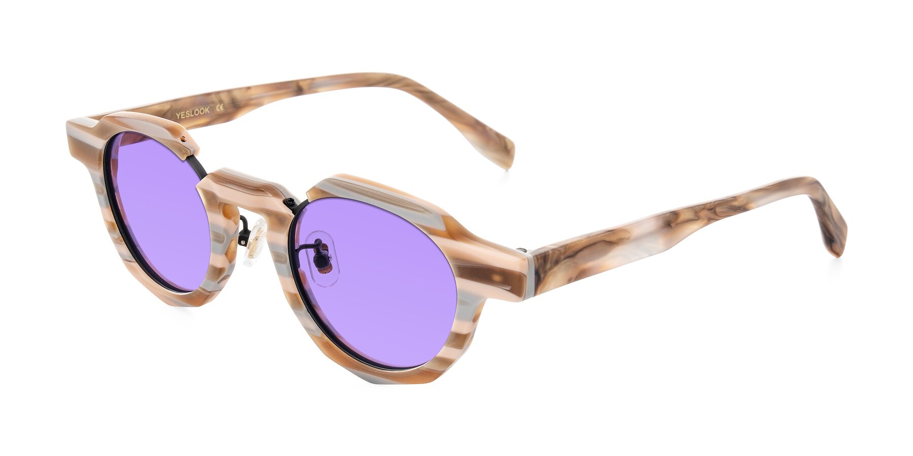 Angle of Gisella in Matte Canyon with Medium Purple Tinted Lenses