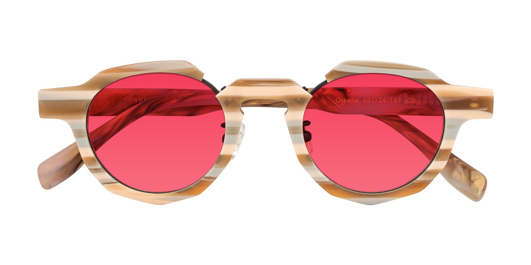 Folded Front of Gisella in Matte Canyon with Red Tinted Lenses