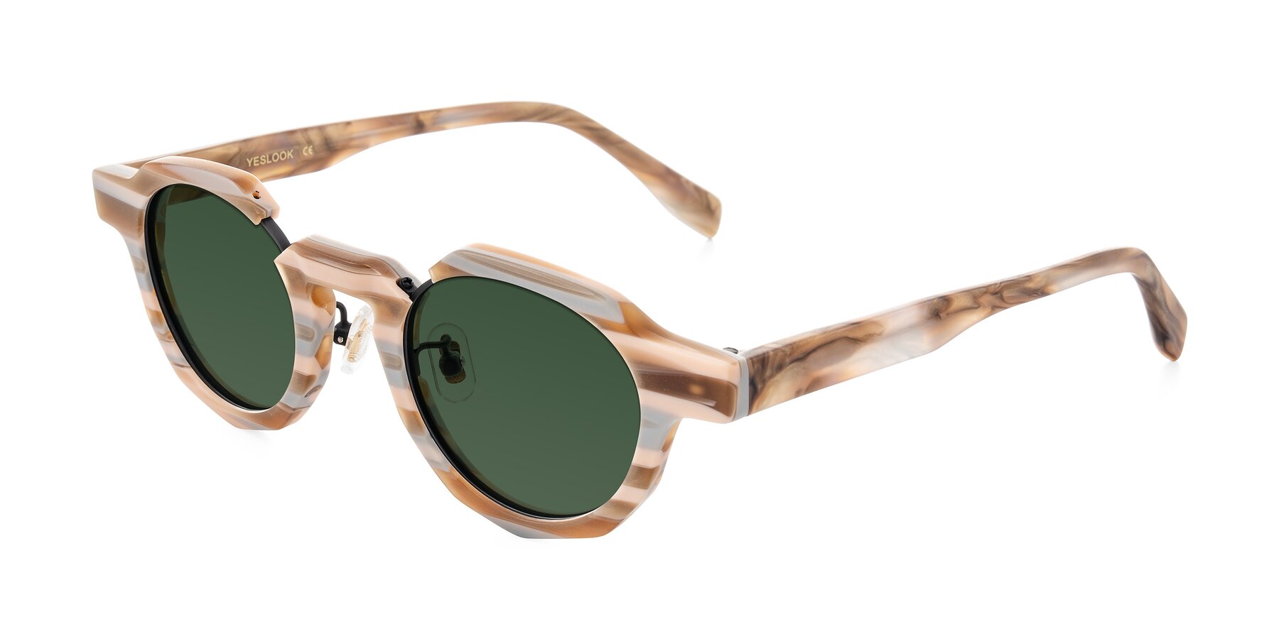 Angle of Gisella in Matte Canyon with Green Tinted Lenses