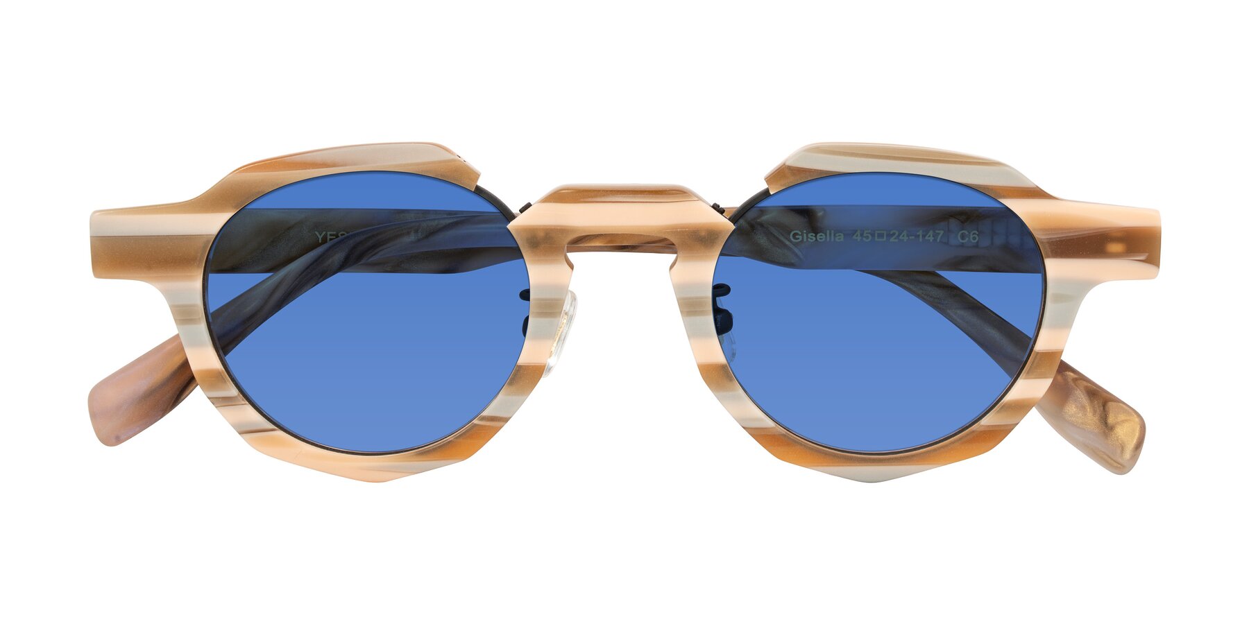 Folded Front of Gisella in Matte Canyon with Blue Tinted Lenses