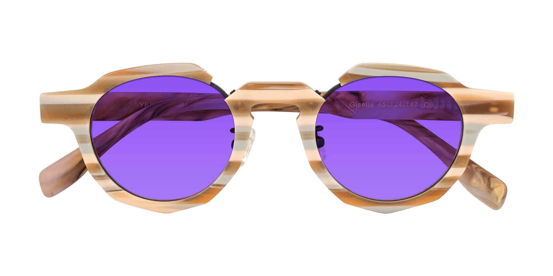 Folded Front of Gisella in Matte Canyon with Purple Tinted Lenses