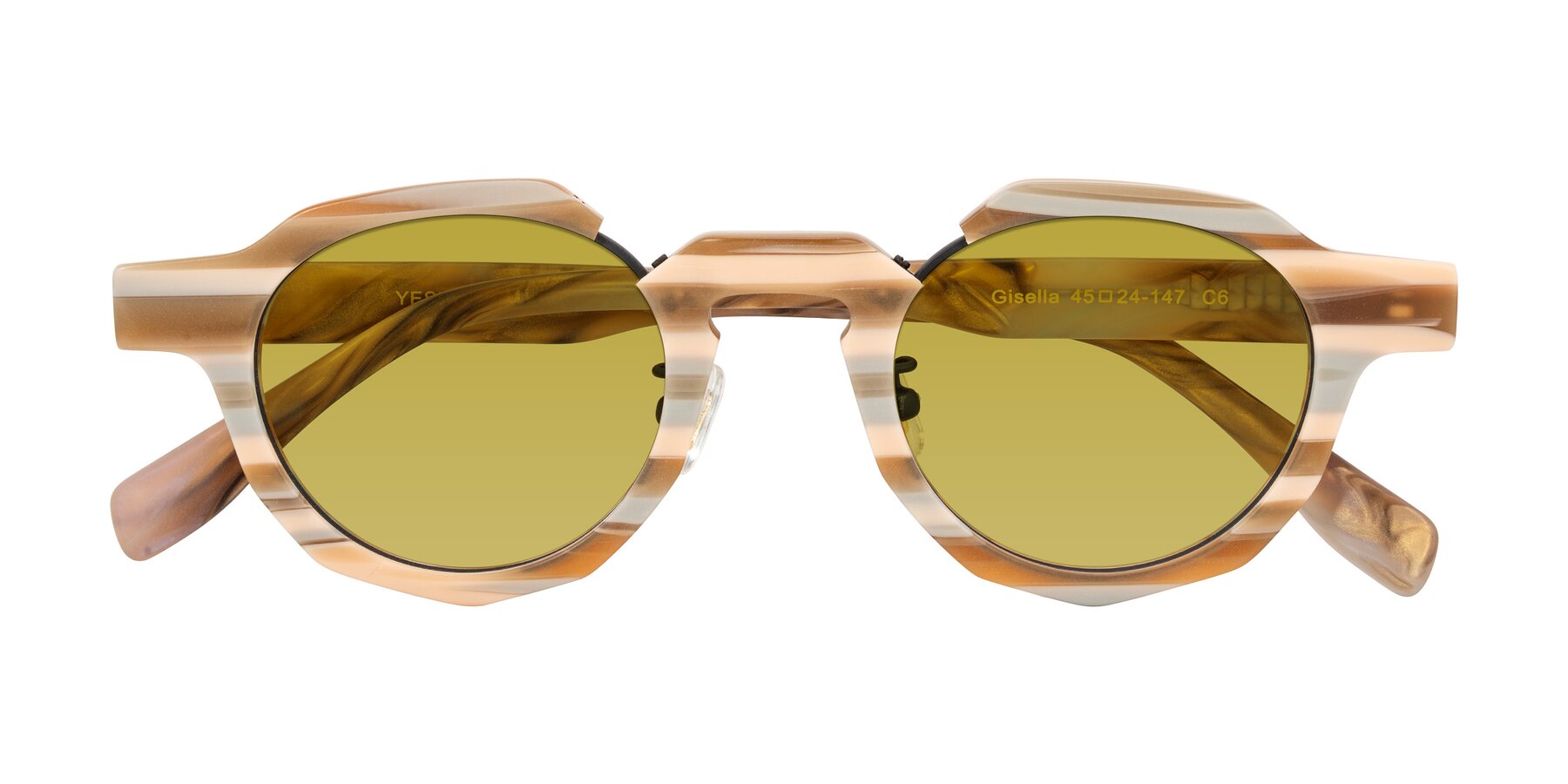 Folded Front of Gisella in Matte Canyon with Champagne Tinted Lenses