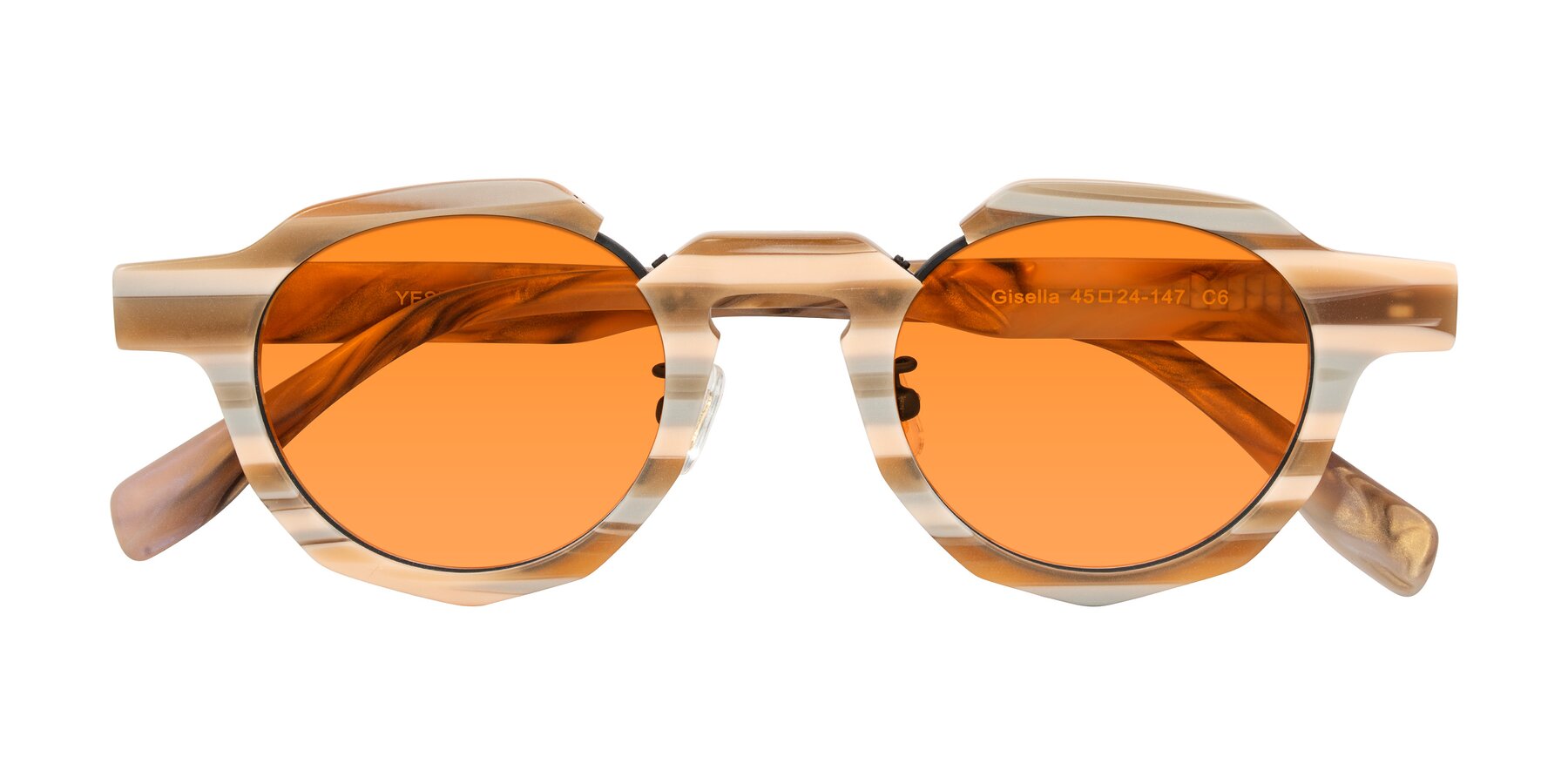 Folded Front of Gisella in Matte Canyon with Orange Tinted Lenses