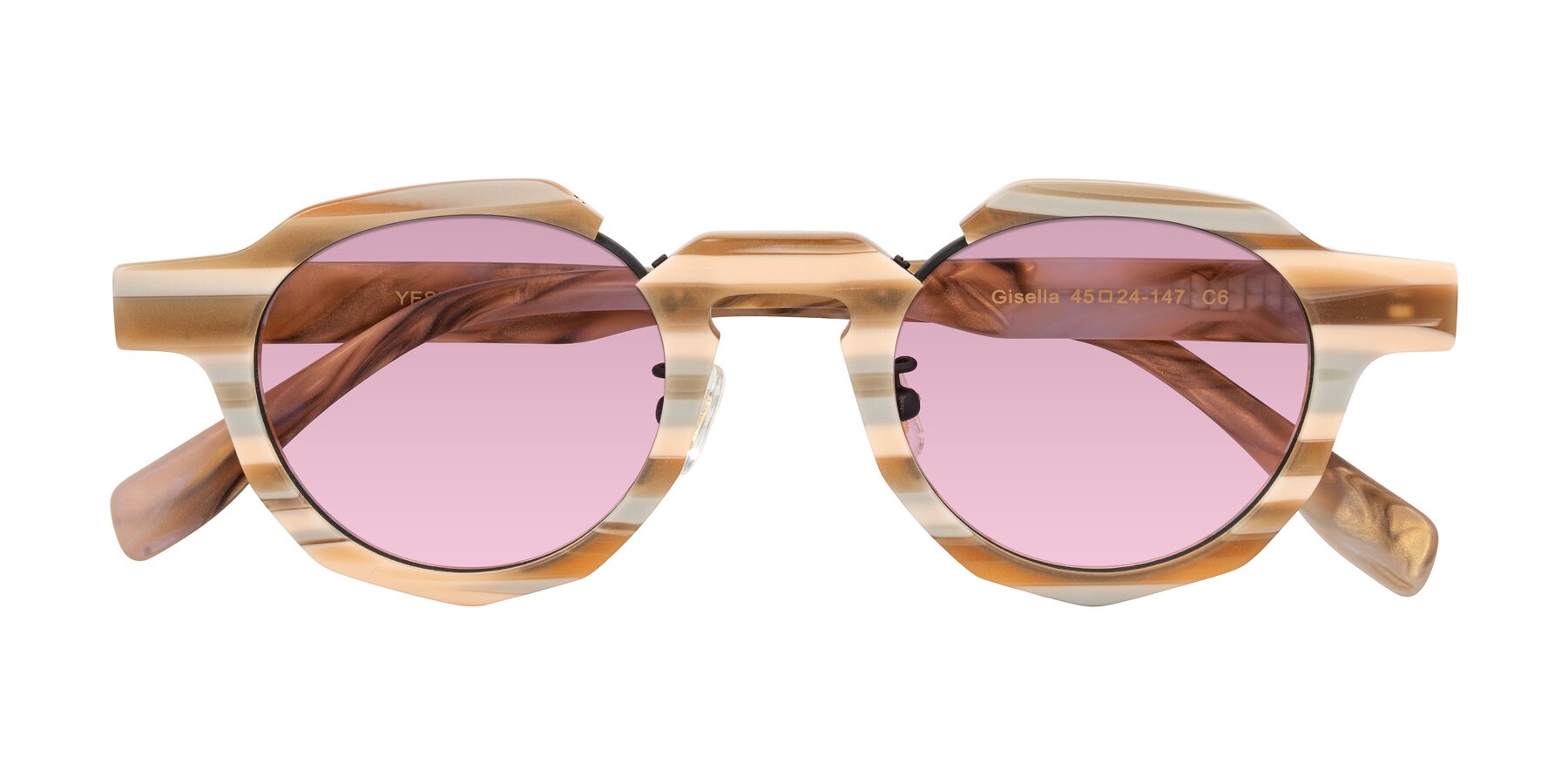Folded Front of Gisella in Matte Canyon with Light Wine Tinted Lenses