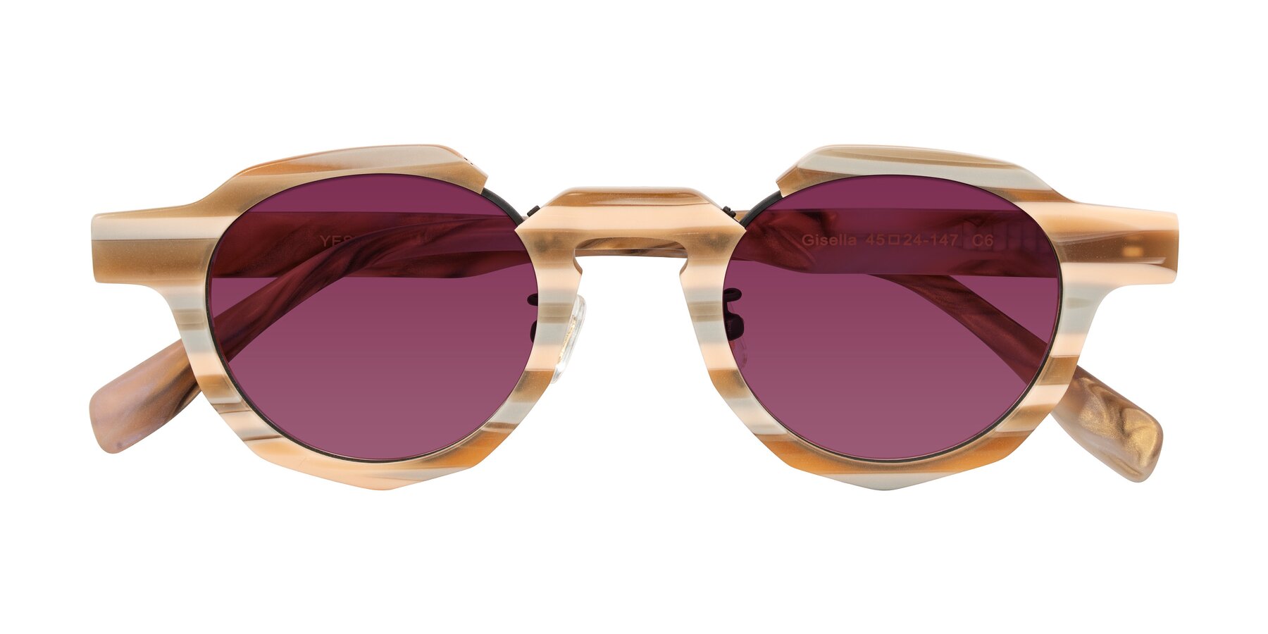 Folded Front of Gisella in Matte Canyon with Wine Tinted Lenses