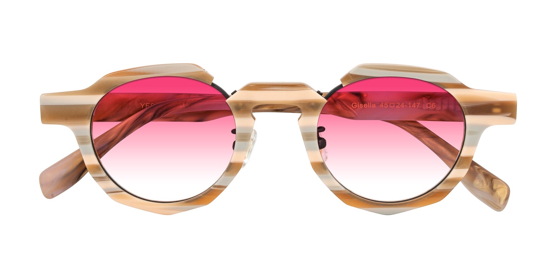 Folded Front of Gisella in Matte Canyon with Pink Gradient Lenses