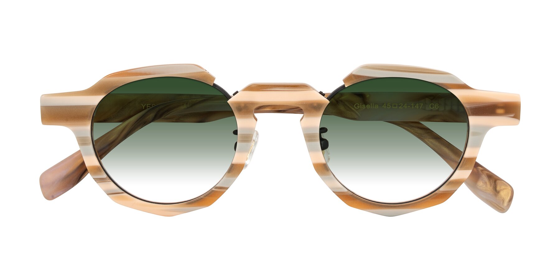 Folded Front of Gisella in Matte Canyon with Green Gradient Lenses