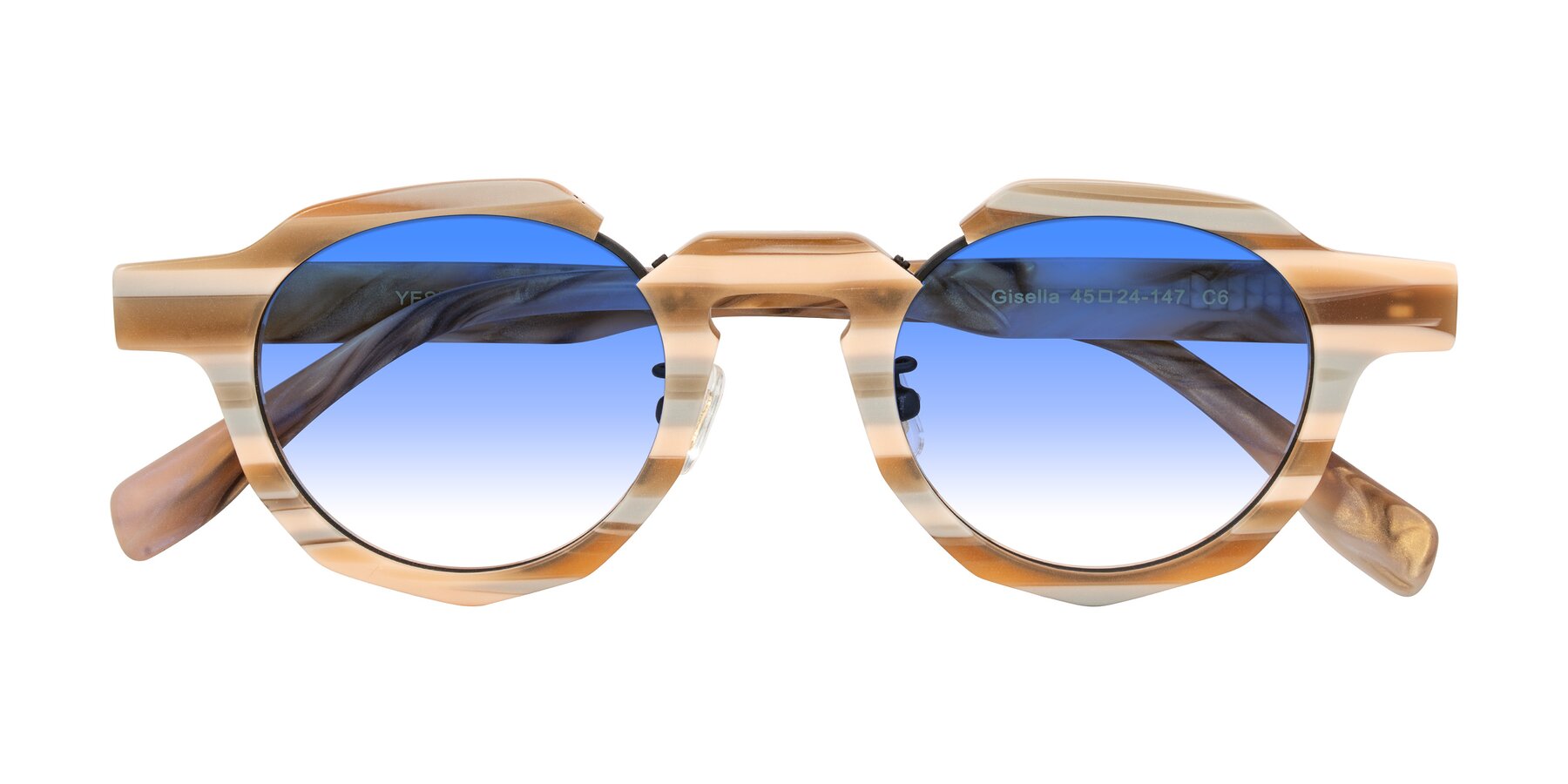 Folded Front of Gisella in Matte Canyon with Blue Gradient Lenses