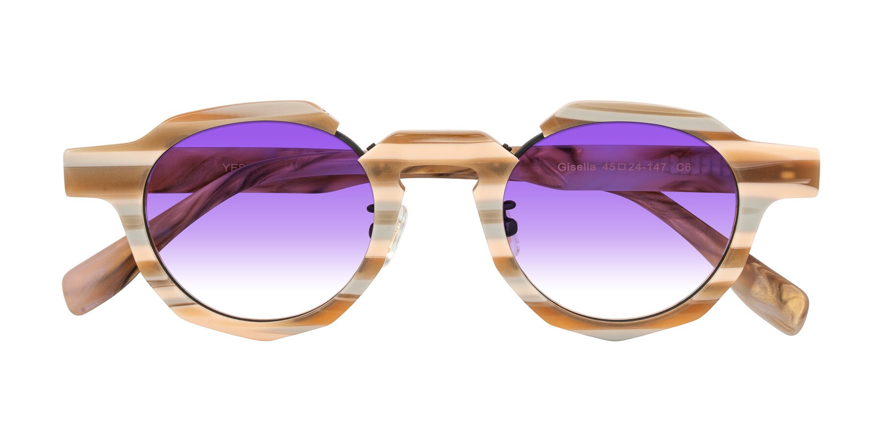 Folded Front of Gisella in Matte Canyon with Purple Gradient Lenses