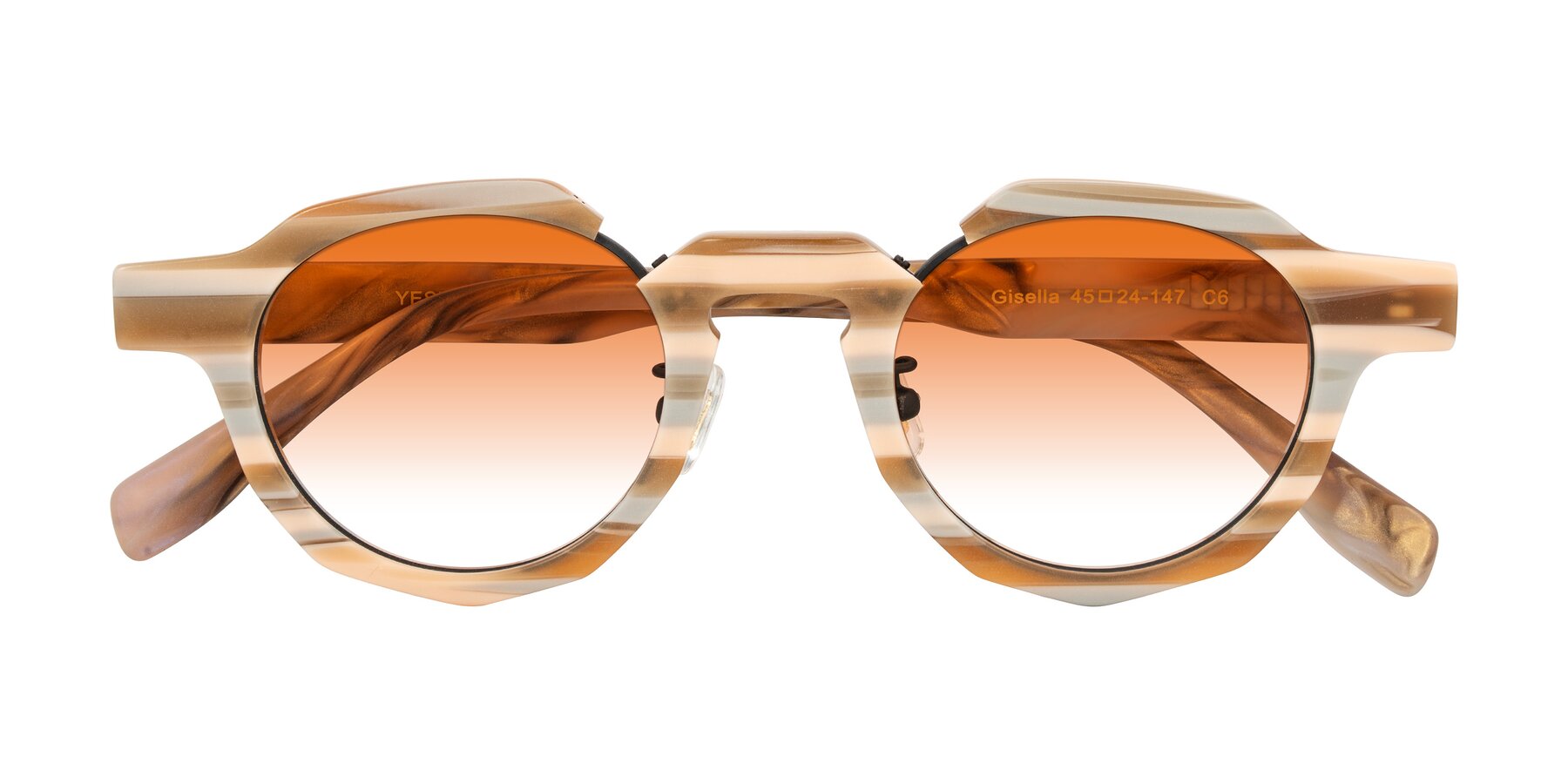 Folded Front of Gisella in Matte Canyon with Orange Gradient Lenses