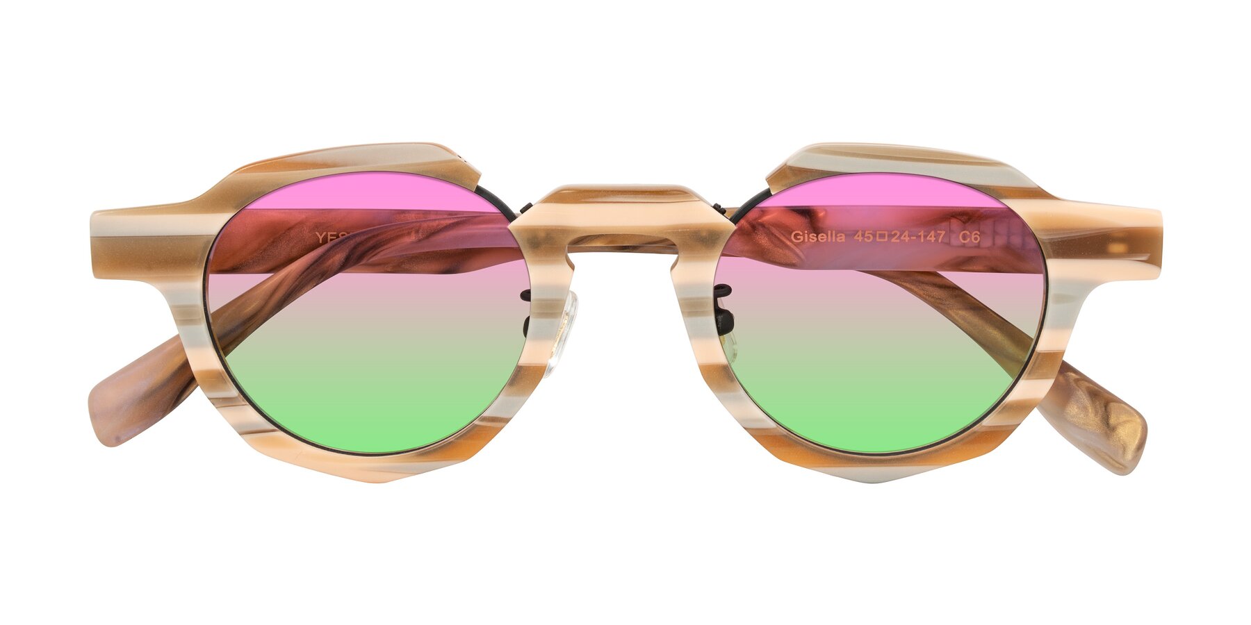 Folded Front of Gisella in Matte Canyon with Pink / Green Gradient Lenses