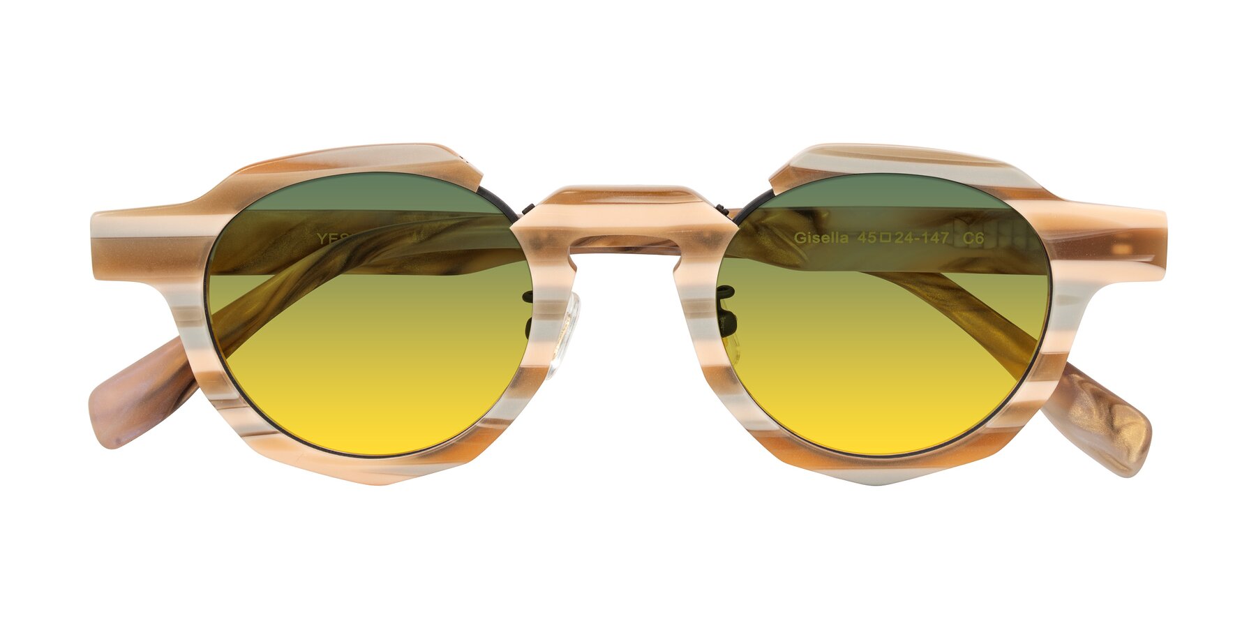 Folded Front of Gisella in Matte Canyon with Green / Yellow Gradient Lenses
