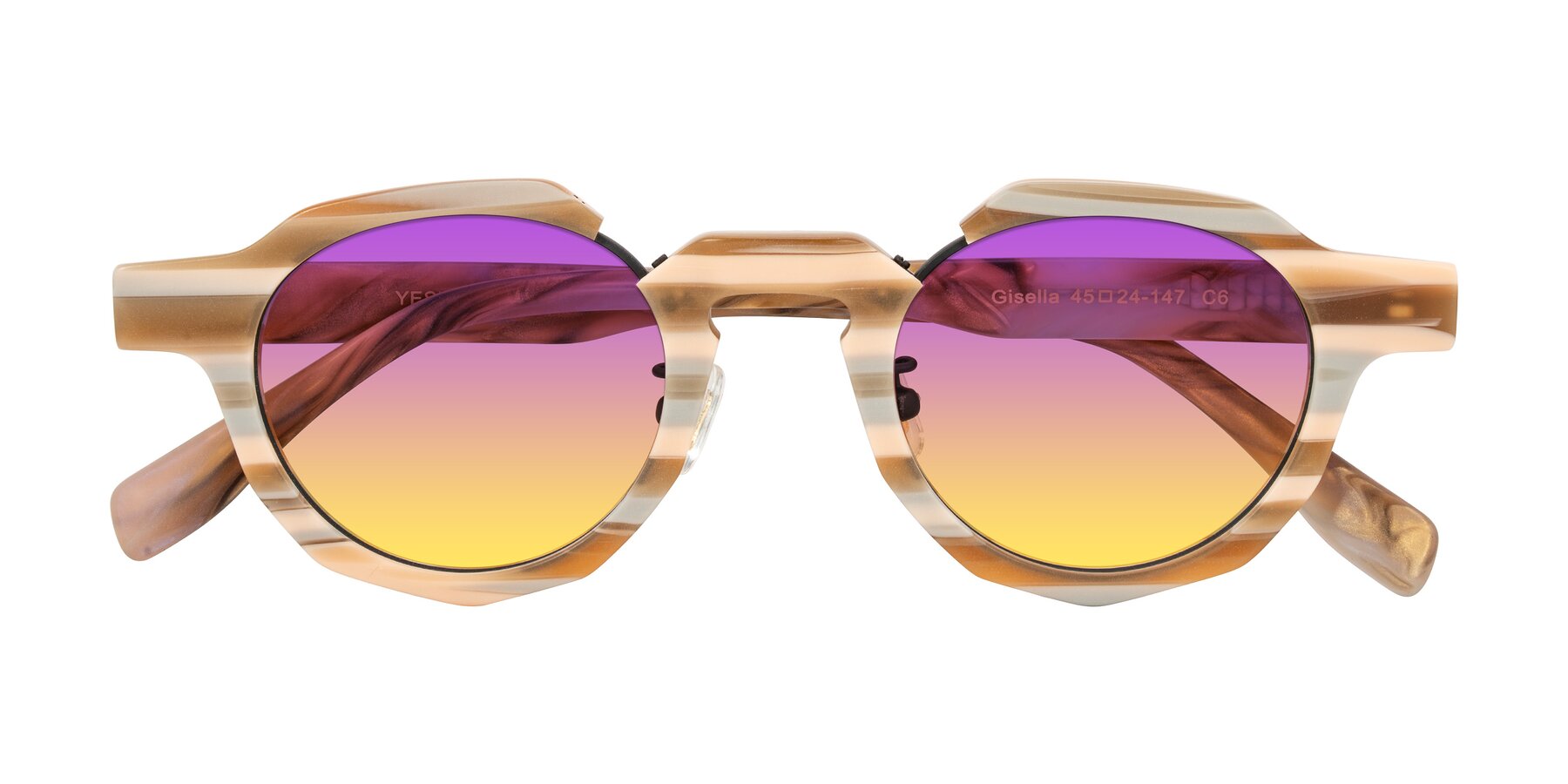 Folded Front of Gisella in Matte Canyon with Purple / Yellow Gradient Lenses