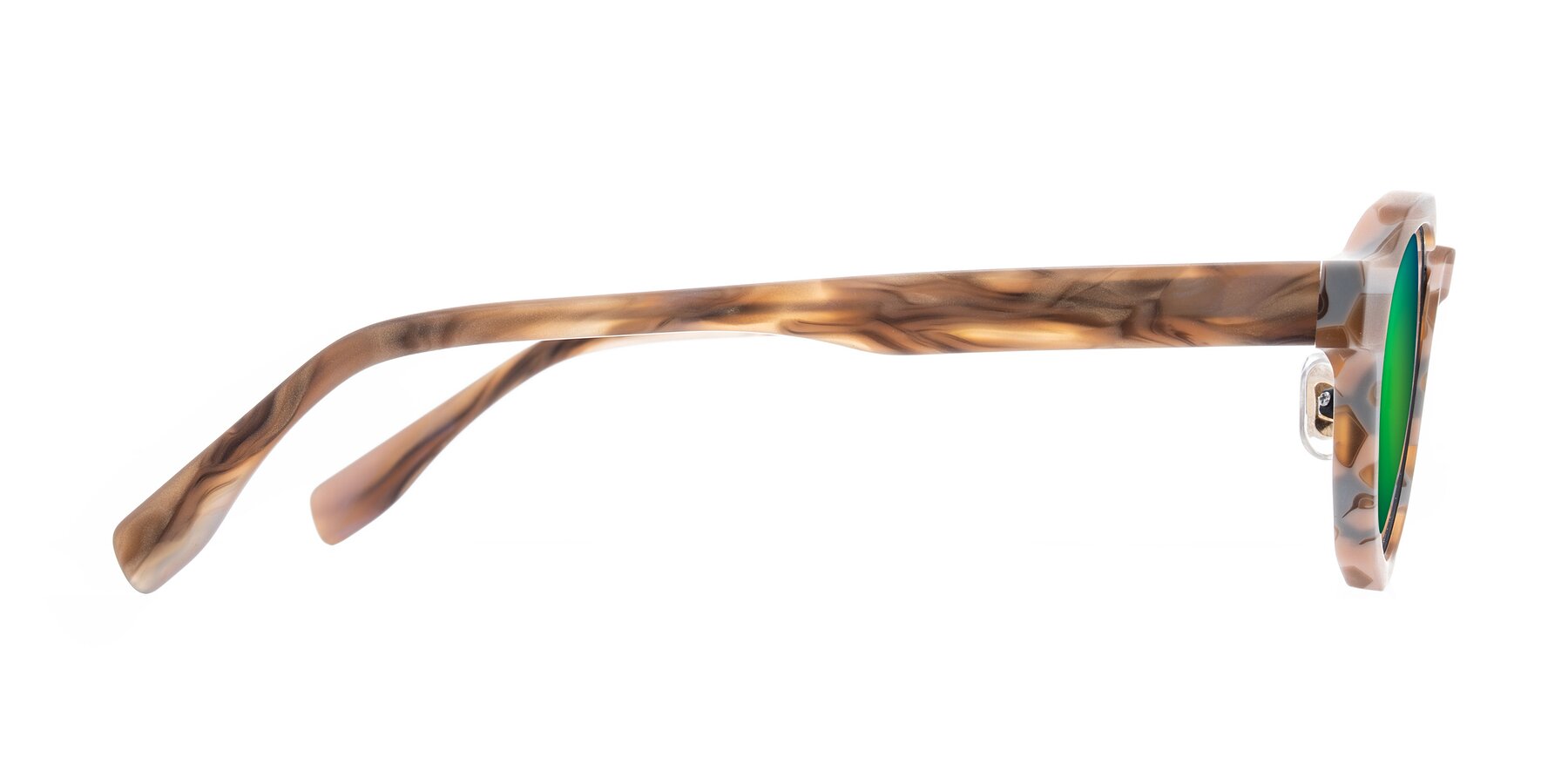 Side of Gisella in Matte Canyon with Green Mirrored Lenses