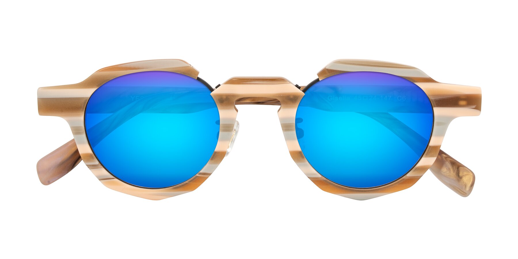 Folded Front of Gisella in Matte Canyon with Blue Mirrored Lenses