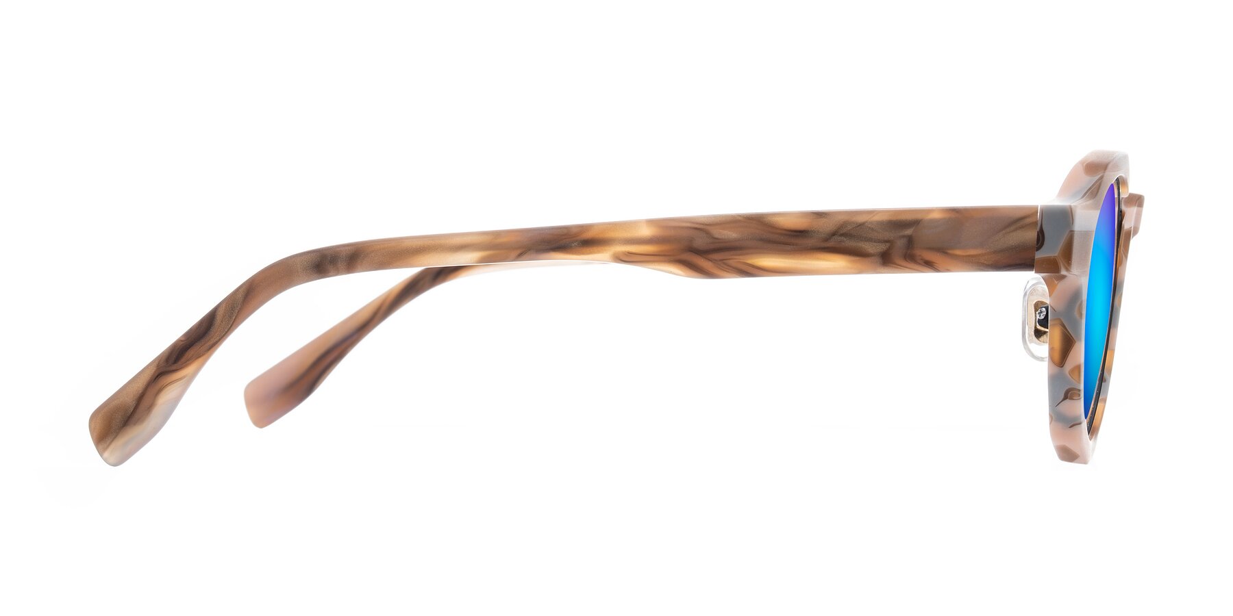 Side of Gisella in Matte Canyon with Blue Mirrored Lenses