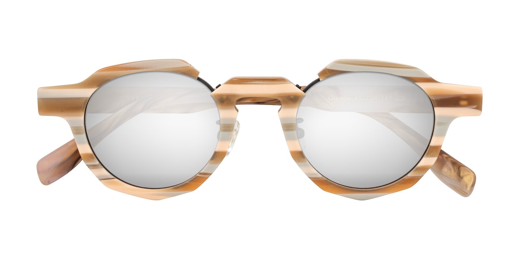 Folded Front of Gisella in Matte Canyon with Silver Mirrored Lenses