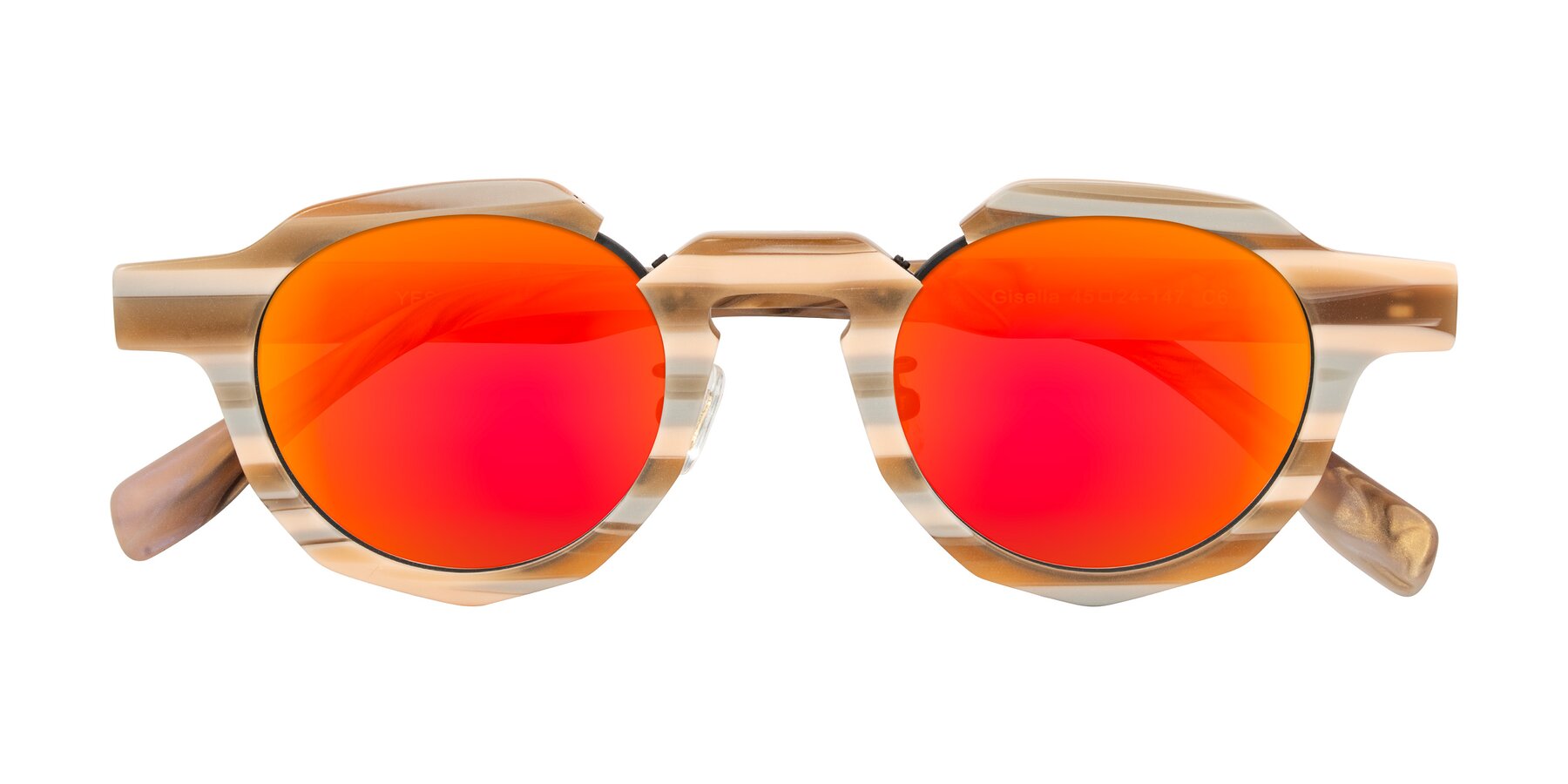 Folded Front of Gisella in Matte Canyon with Red Gold Mirrored Lenses