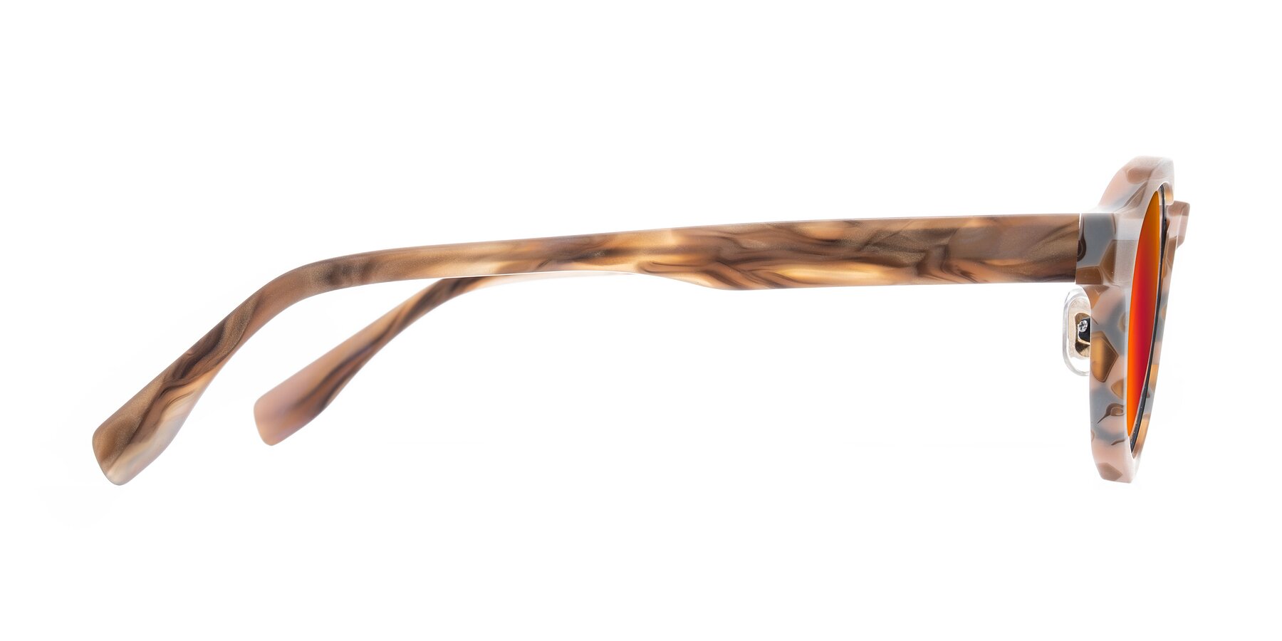 Side of Gisella in Matte Canyon with Red Gold Mirrored Lenses