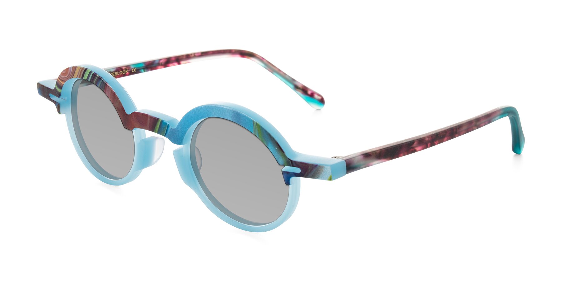 Angle of Maizel in Frosted Dream with Light Gray Tinted Lenses