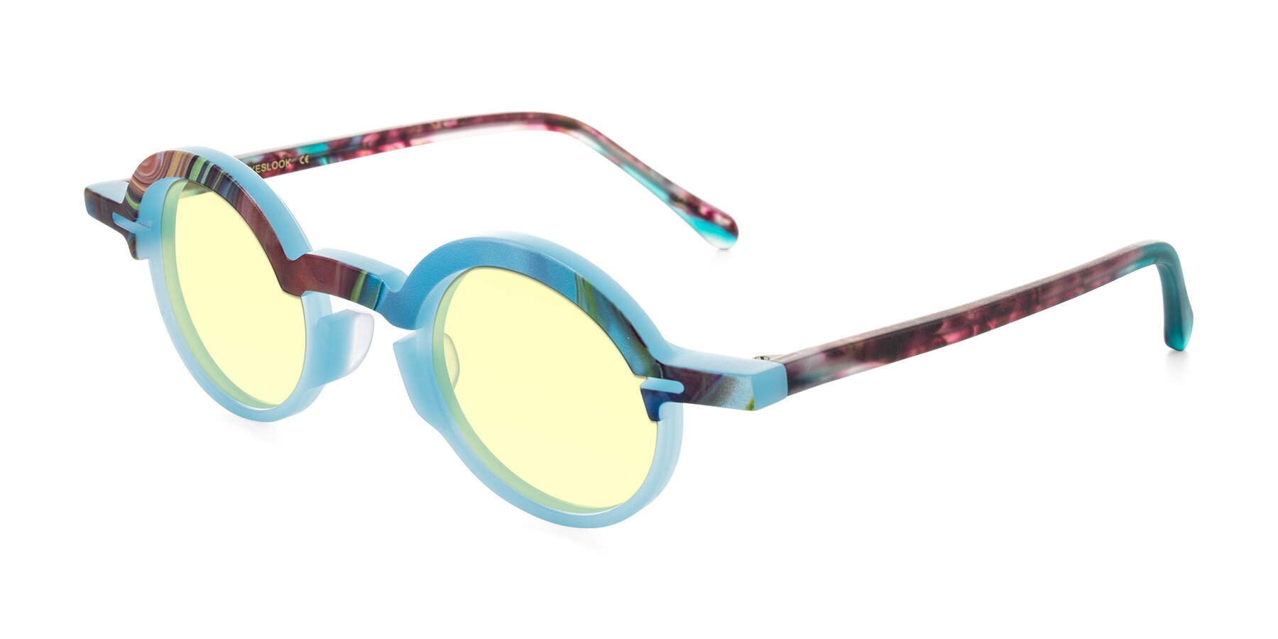 Angle of Maizel in Frosted Dream with Light Yellow Tinted Lenses
