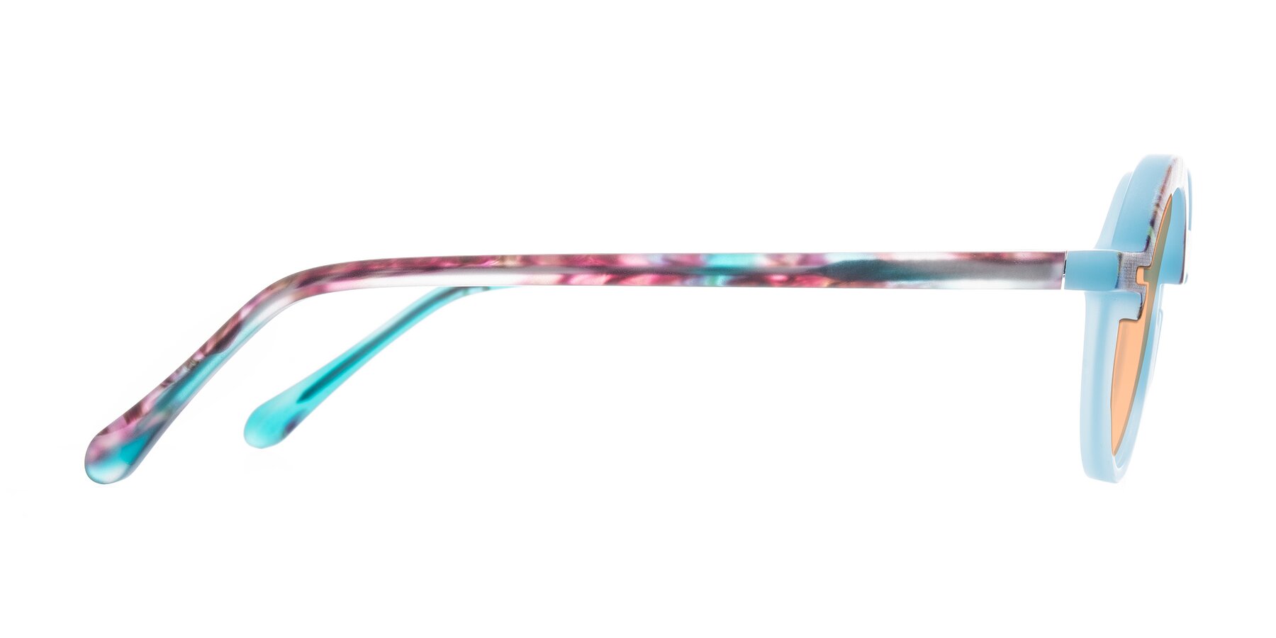 Side of Maizel in Frosted Dream with Light Orange Tinted Lenses