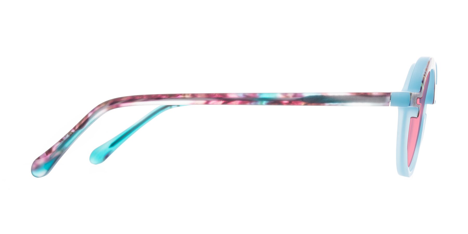 Side of Maizel in Frosted Dream with Pink Tinted Lenses