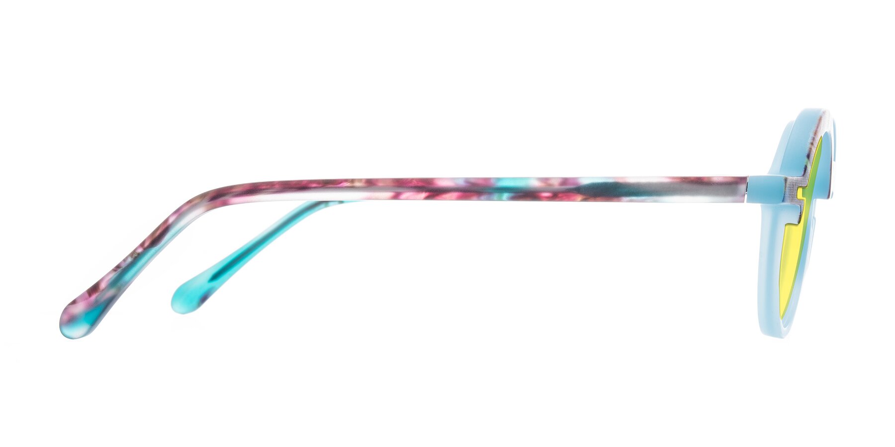 Side of Maizel in Frosted Dream with Medium Yellow Tinted Lenses